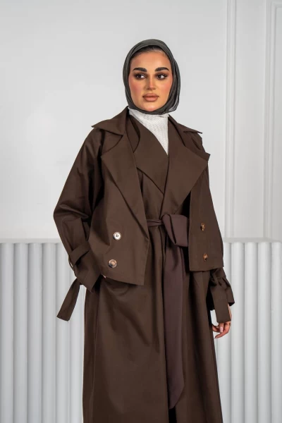 ترنش كوت باللون البني C:J1018 Brown