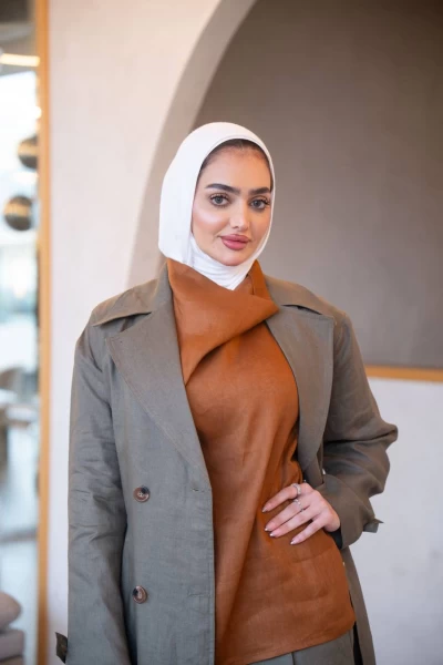 Trench coat with inner set in linen C:J1035 Set